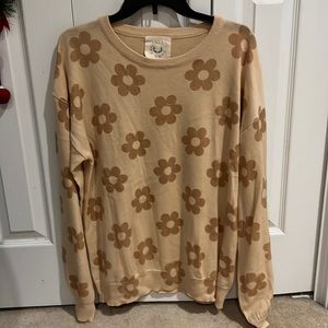 Fantastic Fawn light knit floral sweater
